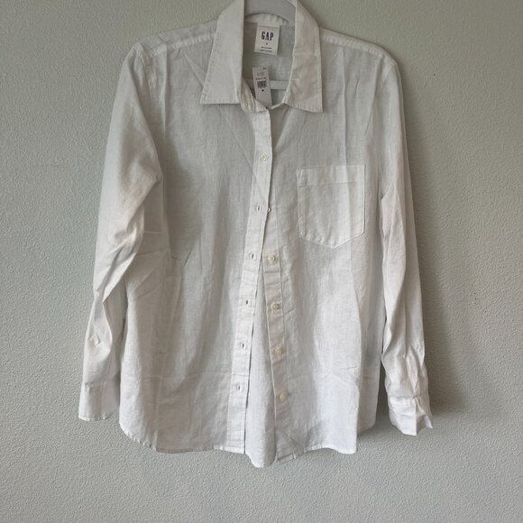 Gap Easy Shirt NWT in Cotton/Linen Blend Casual Button Down - Picture 7 of 9